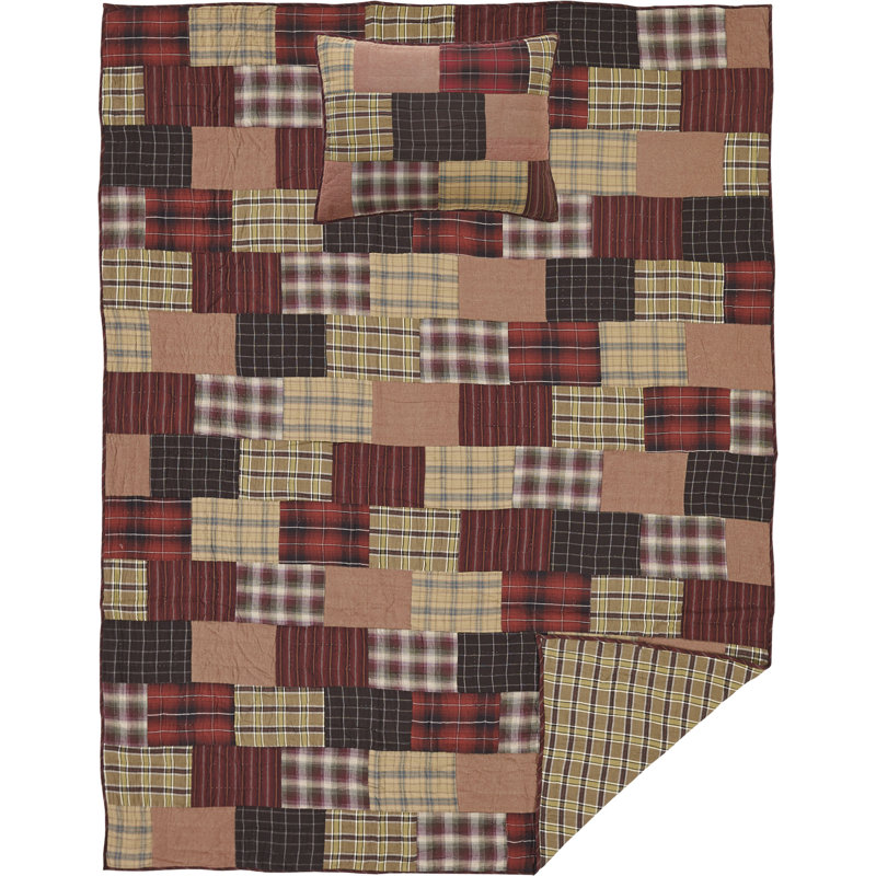 Ensemble de courtepointe réversible Wyatt, Courtepointe simple et 1 taie décorative