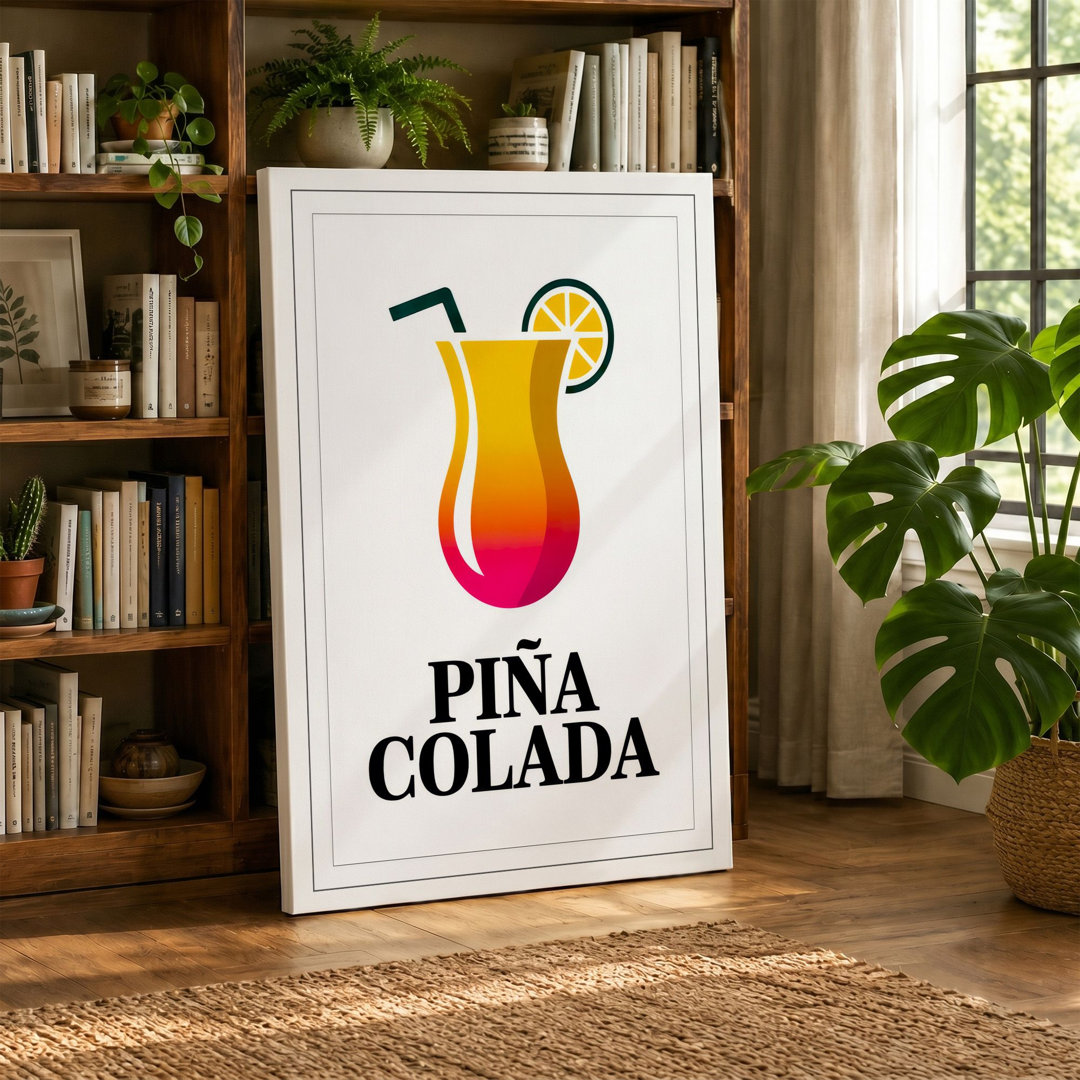 Piña Colada Typography - Wrapped Canvas