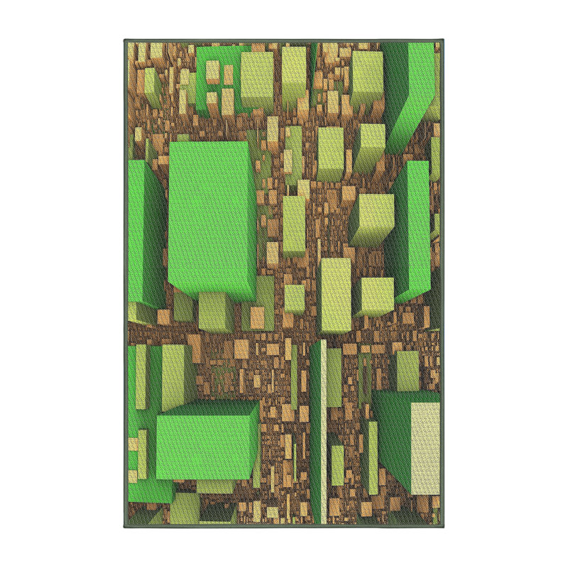 Tapis de zone jaune/rouge à motifs, Rectangle 2 pi x 5 pi