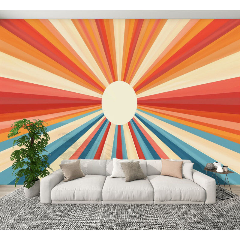 Papier peint auto-adhésif Boho Sun, L 144 po x l 100 po