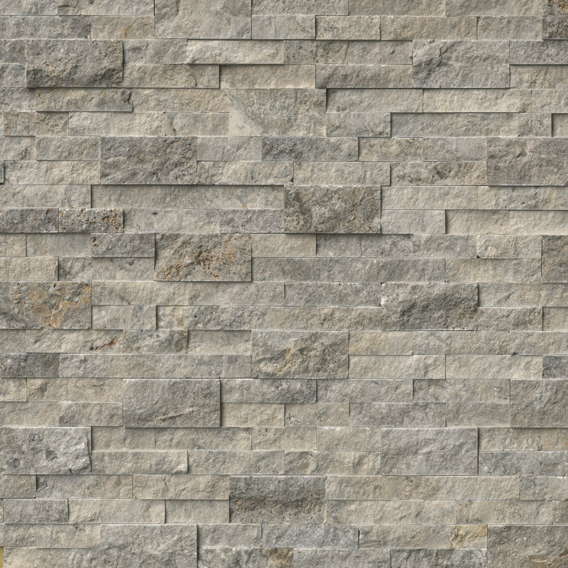 Stonecrest 6 in. x 24 in. Split Face Natural Stone Ledger Panel Wall Tile, Argento Way