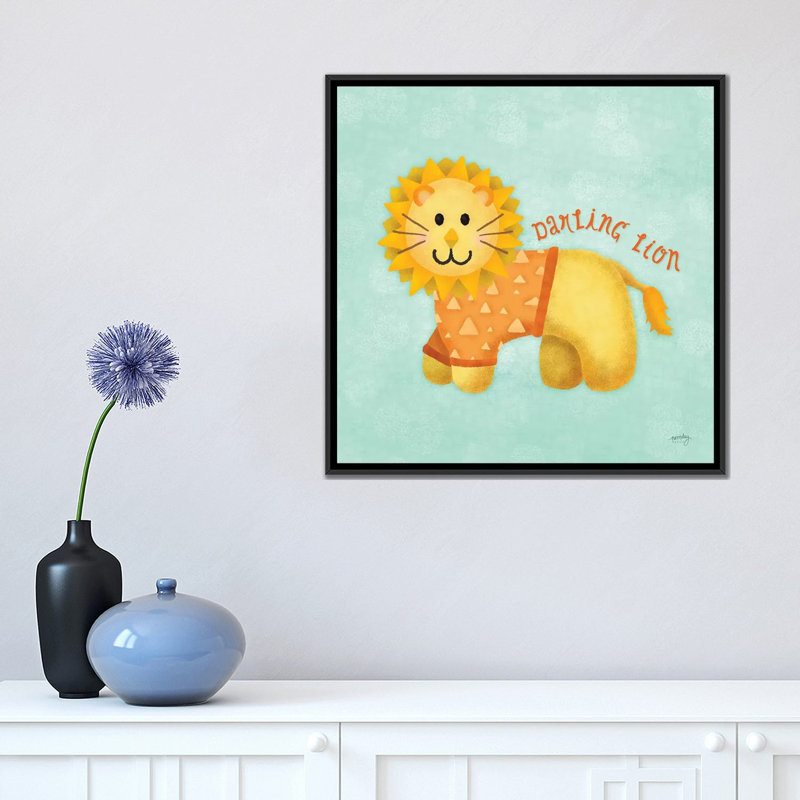 «Baby Safari II», art sur toile, Toile avec cadre noir, H 18 po x l 18 po x P 1,5 po