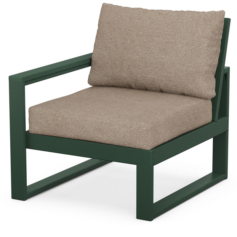 POLYWOOD Outdoor Lounge Chair, Green, Spiced Burlap