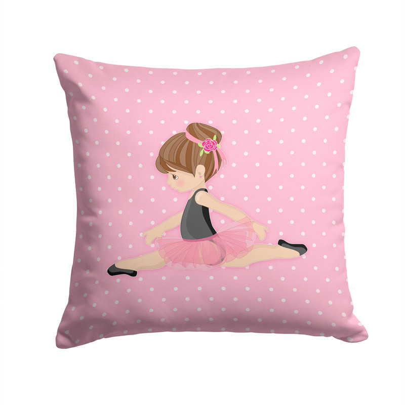 Coussin décoratif intérieur/extérieur ballerine head jete, Rose / Brun, 14 po x 14 po