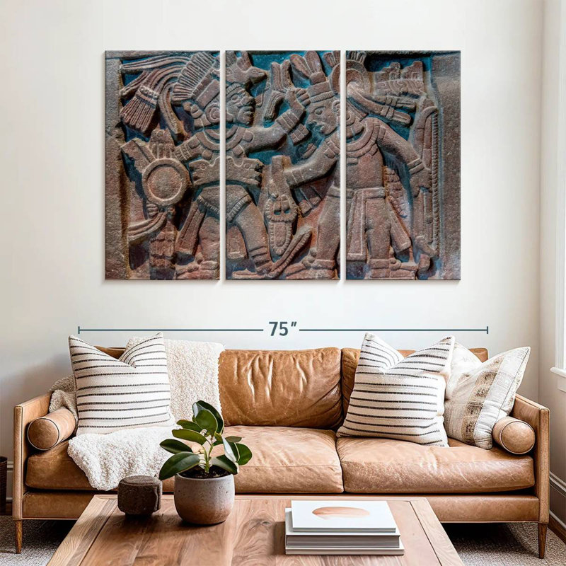 Senne Aztec Stone Carving, 42" H x 65" W
