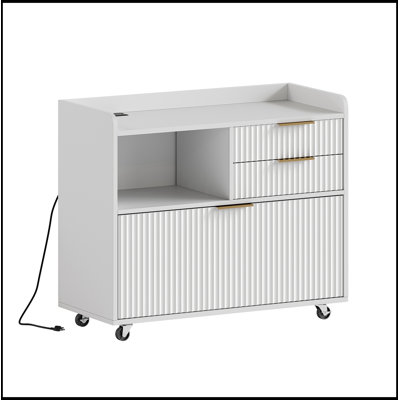 Classeur de bureau avec station de charge et tiroirs multiples