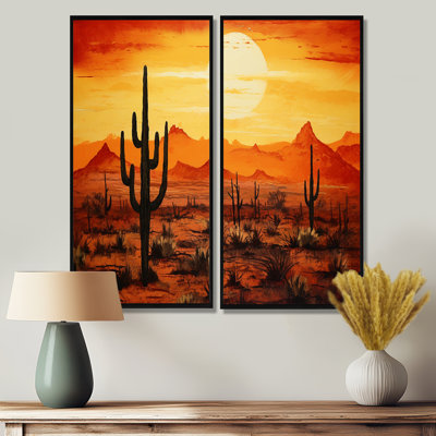 Cactus Sunrise Silhouettes - grandes impressions sur toile de cactus