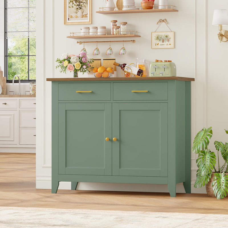 MDF 2 - Door Rectangle Accent Cabinet, Green
