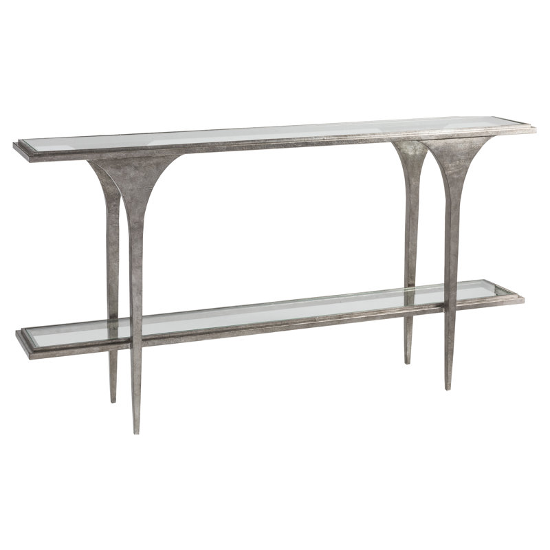 Porto 66'' W Console Table, Silver Leaf