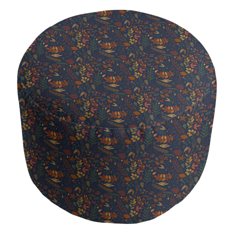 Upholstered Pouf, Dark Blue