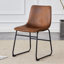 Ensemble de 4 chaises rétro en suède brun, tabourets de bar confortables pour les environnements de style industriel et rétro, 17,7 x 20,87 x 37 pouces