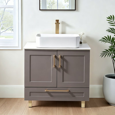 Meuble-lavabo autoportant moderne 30 po avec lavabo vasque