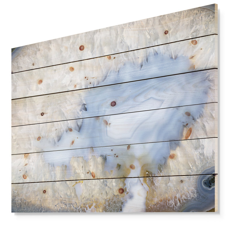 Agate bleue - imprimé pierre, H 15 po x l 20 po x P 1 po, Bois