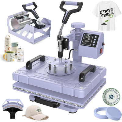Presse à chaleur 12 po x 15 po avec presse à chaleur 5 en 1 avec sublimation par transfert de chaleur