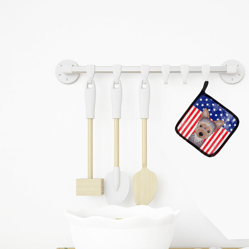 Cuisinier poignée trésors et yorkie chiot caroline American Flag