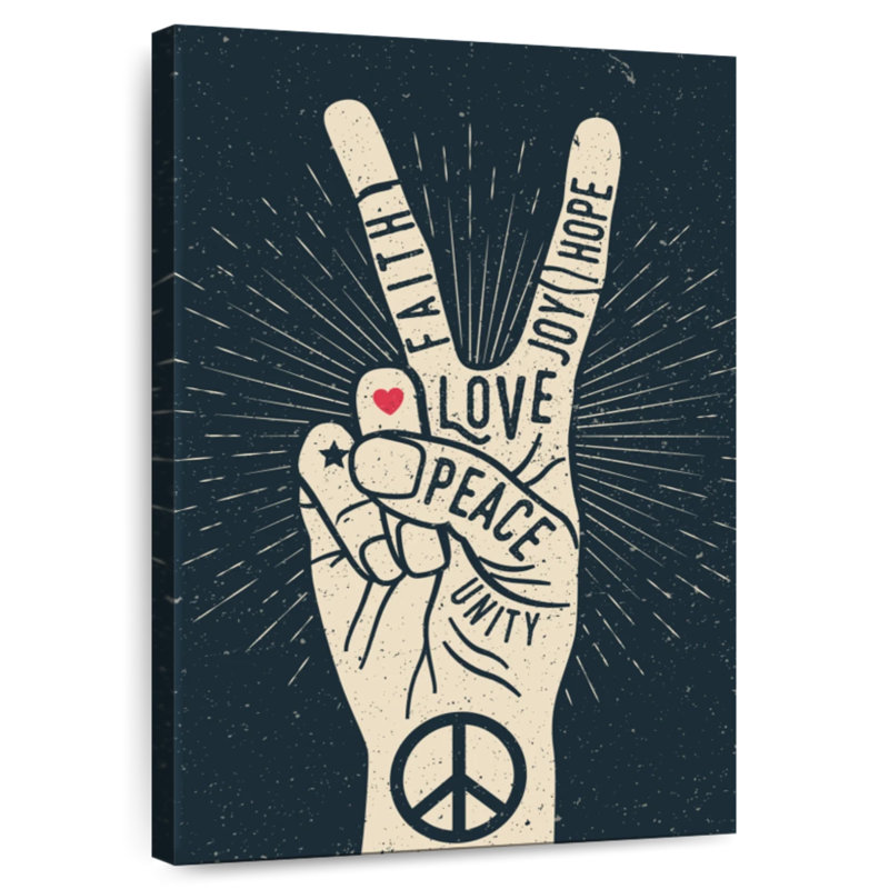 Khadjiah Peace Sign Typography, 48" H x 32" W
