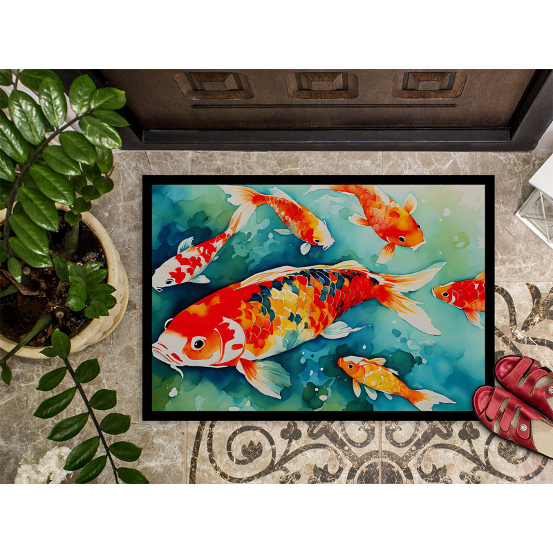 Koi Fish Doormat, L 24 po x L 36 po