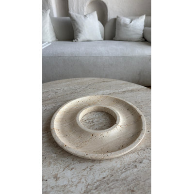 Travertine Round Presentation Plate