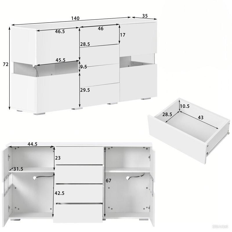 140cm Sideboard