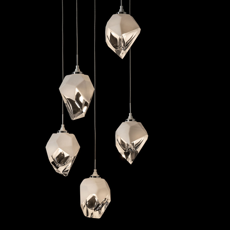 Chrysalis Cluster Geometric Pendant, White, White, 12" - 80"
