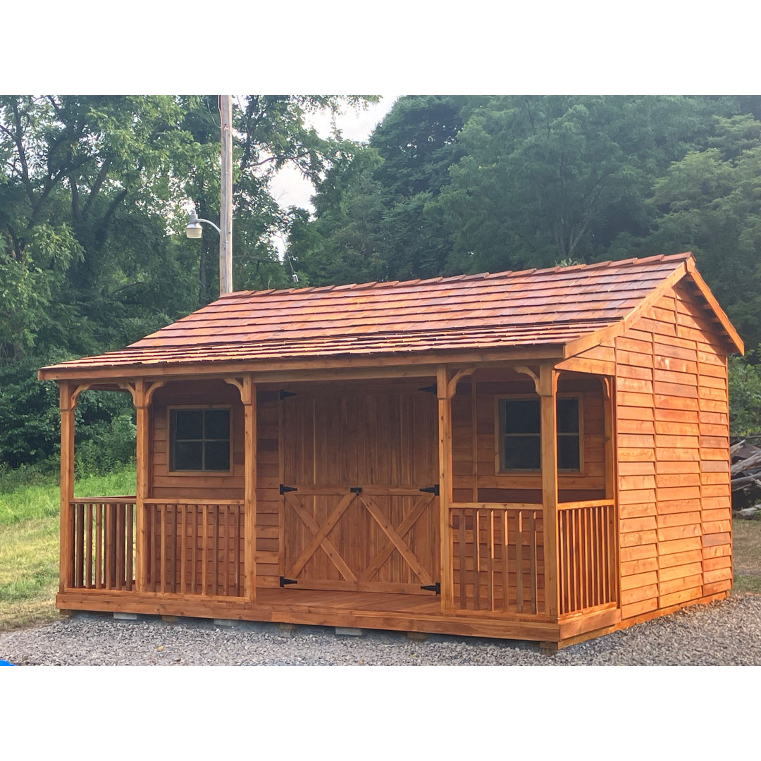 Ranchhouse 16 ft. W x 14 ft. D Western Red Cedar Wood Storage Shed Cedarshed