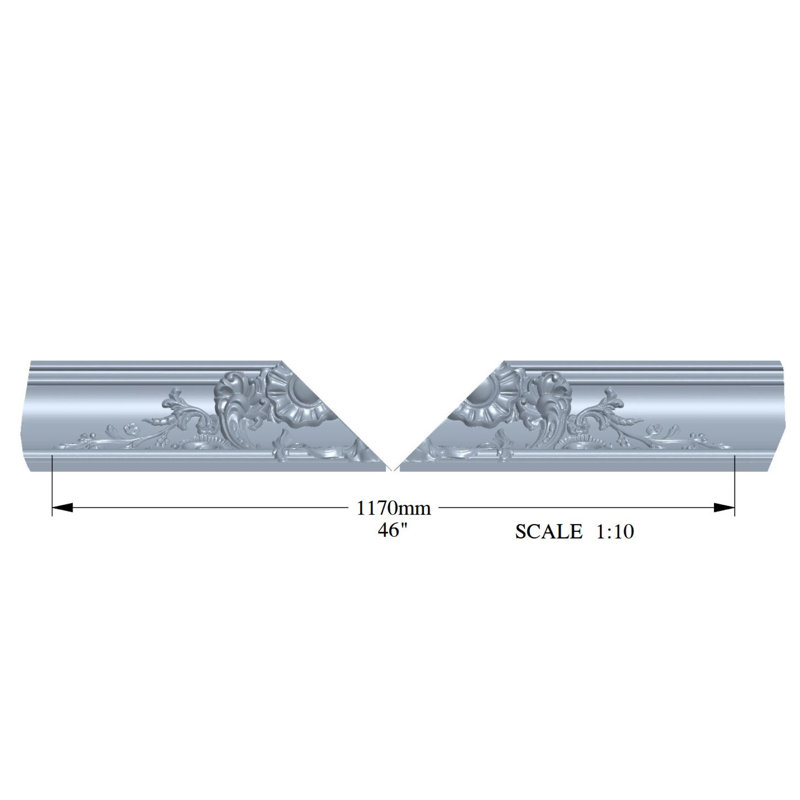 78-Inch White Polyurethane Ornate Crown Moulding
