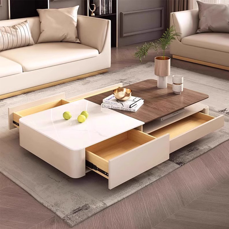 Table basse élégante en laque de piano, Noyer foncé