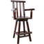 Tabouret de bar rustique - Fabrication en bois de sapin, chaise avec repose-pieds, accoudoir large, tabouret de cuisine rustique, chaise bistro haute, 4 pieds-120280209