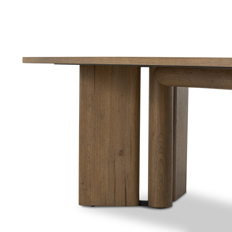 Huxley Dining Table 84"-Smoked Black, Rubber Light Oak, 30" H x 42" D x 100" W