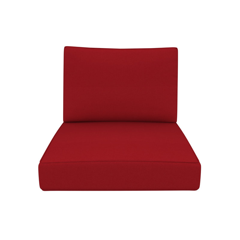 Outdoor Sunbrella Lounge Chair Cushion, Canvas Jockey Red Sunbrella® Canvas