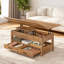 Table basse à plateau relevable de 39,4 po avec rangement caché et tiroirs-1396014881