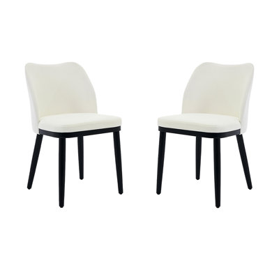 Ensemble de 2 chaises de salle à manger rembourrées, chaises d'appoint modernes avec siège et dossier rembourrés, pieds en bois pour la salle à manger, la cuisine ou le restaurant