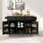 Kitchen Cart With Rubber Wood Drop-Leaf Countertop ,Cabinet Door Internal Storage Racks,Kitchen Island On 5 Wheels With Storage Cabinet And 3 Drawers For Dinning Room-756716098