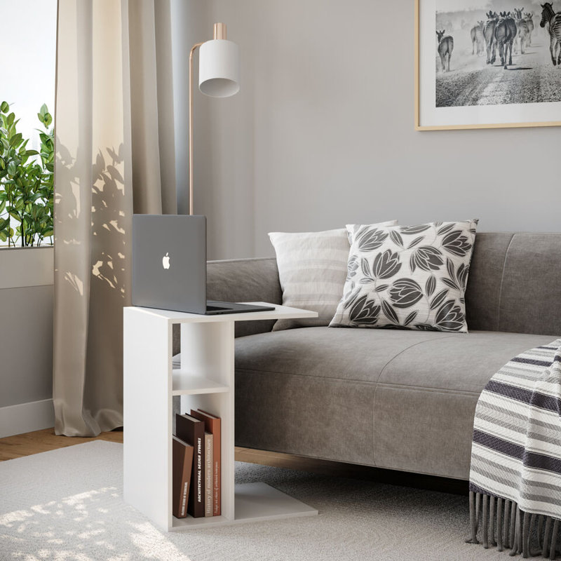 Shaniyla 17.7165cm W Metal Bedside Table, White