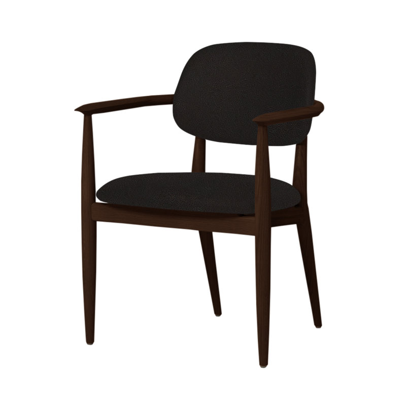 Chaise Slow de Space Copenhagen, Chêne brun foncé, Brun Milano 0972