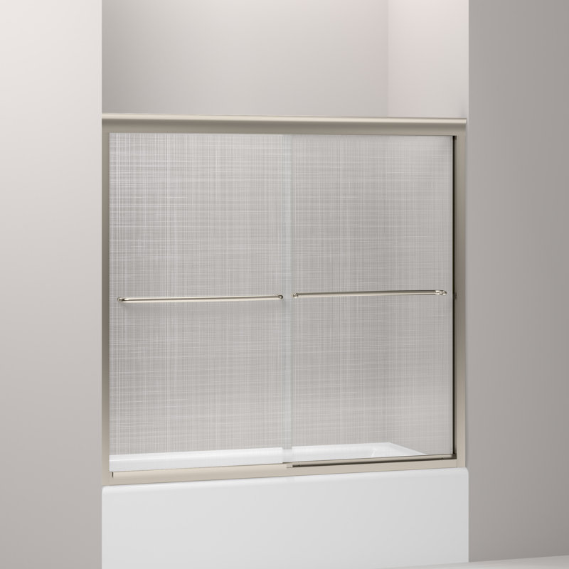 Fluence 59.63" x 55.75" Bypass Bath Door with CleanCoat® Technology, Anodized Brushed Bronze