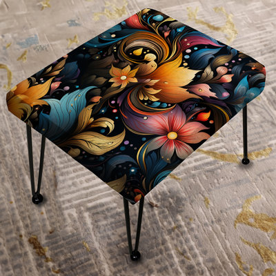 Celestial Pink And Blue Paisley Harmony - Paisley Rectangle Ottoman