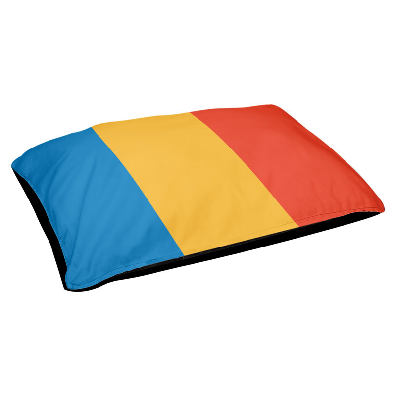 Coussin extérieur Oklahoma, Bleu basketball / jaune / rouge basketball, Grand (l 40 po x P 30 po x H 14 po)