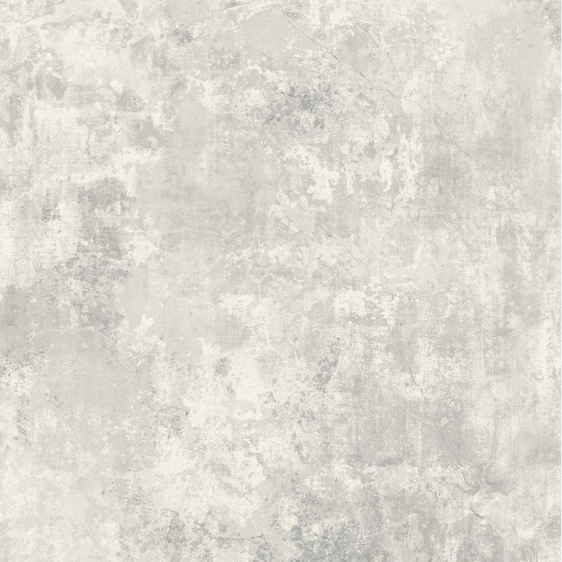Plaster Chalk Industrial Concrete Effect 10.05m x 53cm Textured Matte Wallpaper Roll, Grey