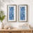 Corradina Blue Seashell Mosaic Wall Art Panel Set with Champagne Frame - Handcrafted 2 Piece Vertical Coastal Decor 17.75" x 8.75"