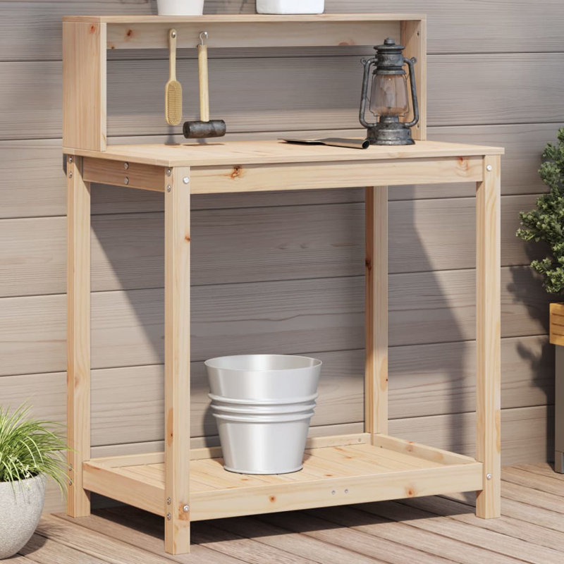  Table de rempotage en bois de pin massif naturel (non traité), H 43,1 po x l 32,5 po x P 19,7 po, Naturel