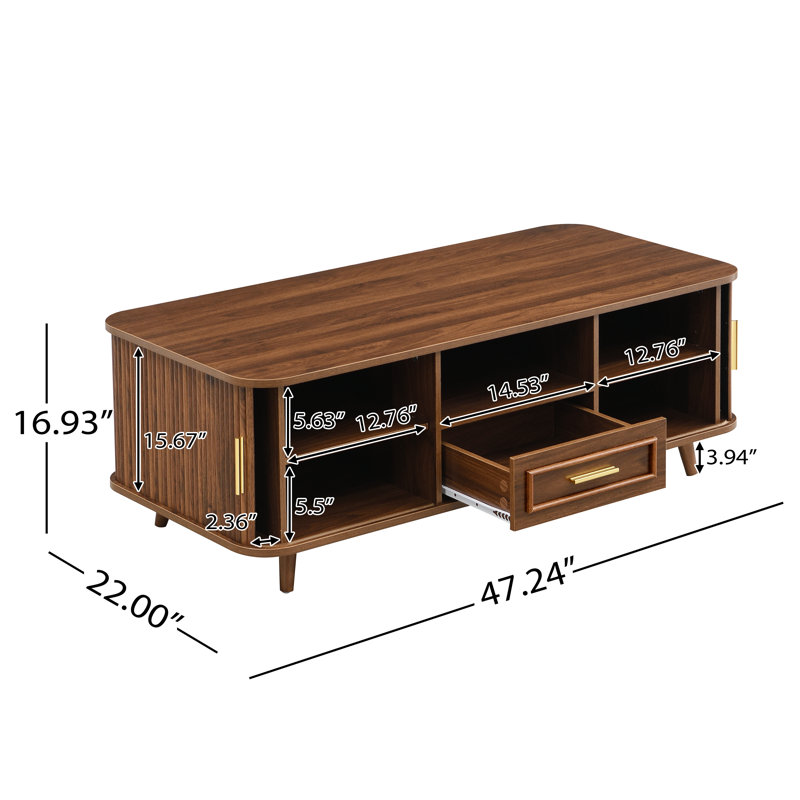 Kyra Kyra Multi-Storage Coffee Table, Walnut