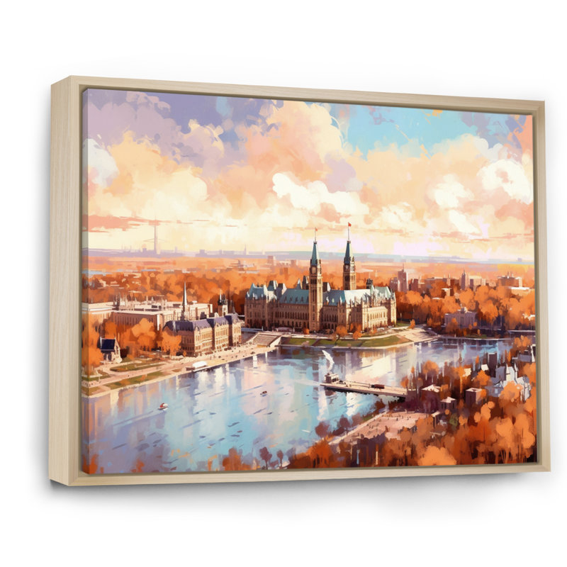 «Sunny On Ottawa River» sur toile, H 12 po x l 20 po, Cadre photo argenté