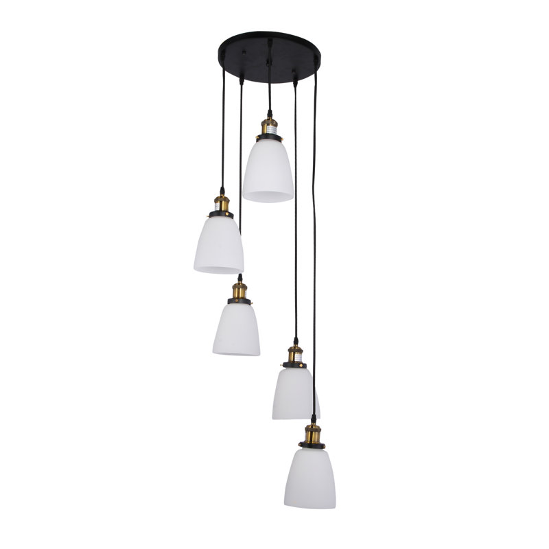 Luminaire suspendu en forme de cloche 5 lumières Voorhies