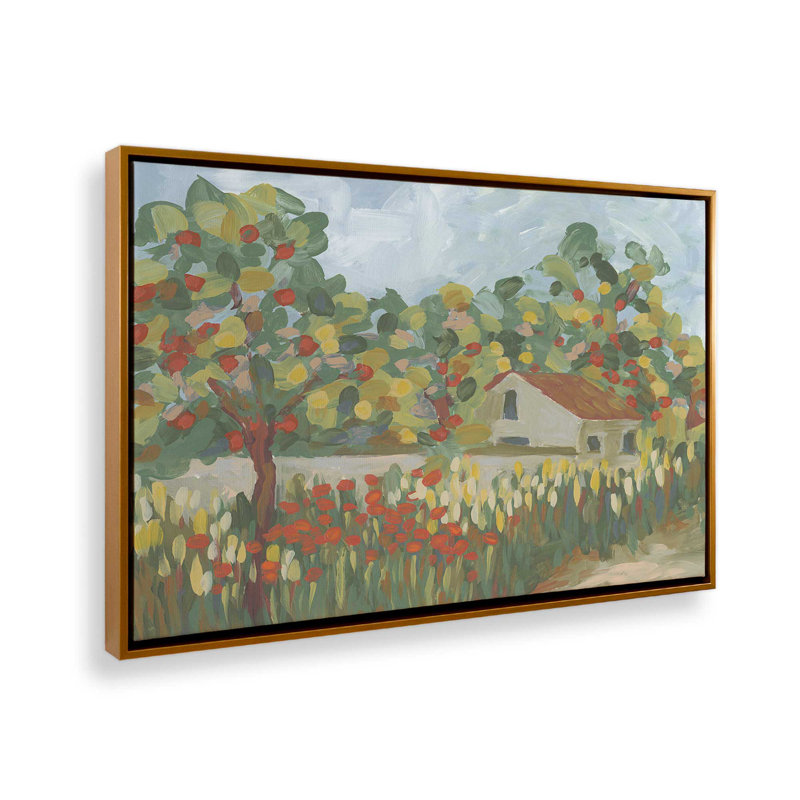 «Orchard Walk I» par June Erica Vess, reproduction d'art sur toile, H 12 po x l 18 po, Doré