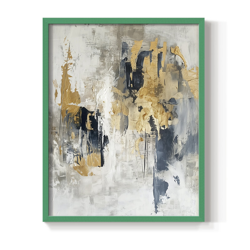 ABSTRACT Series CDXCII, reproduction encadrée - bois massif, Vert, H 11 po x l 9 po