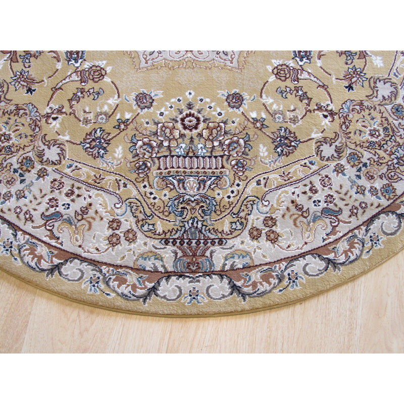Gold Oriental Rug by , Luxurious and Elegant Area Rug for Enhancing the Sophistication of Your Living Room, Bedroom, Office, or Home Décor