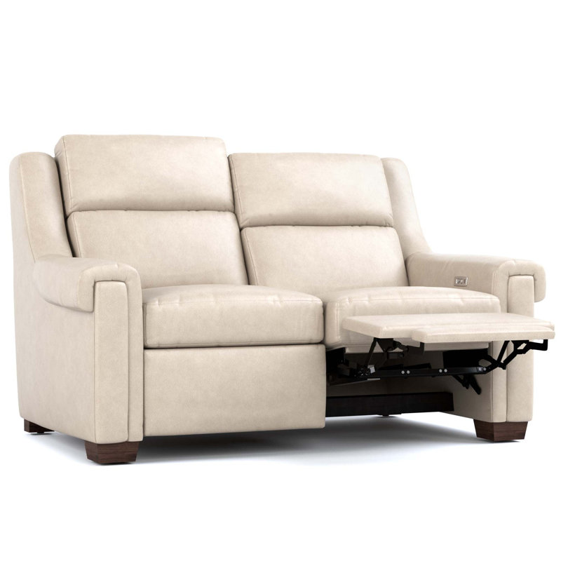 Chester Upholstered 67'' Reclining Loveseat, Sorrento Moonshine Genuine Genuine Leather