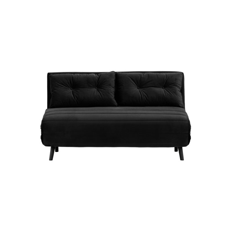 Varujhan 2 Seater Sofa Bed, Black, Black,  78cm H X 120cm W X 90cm D