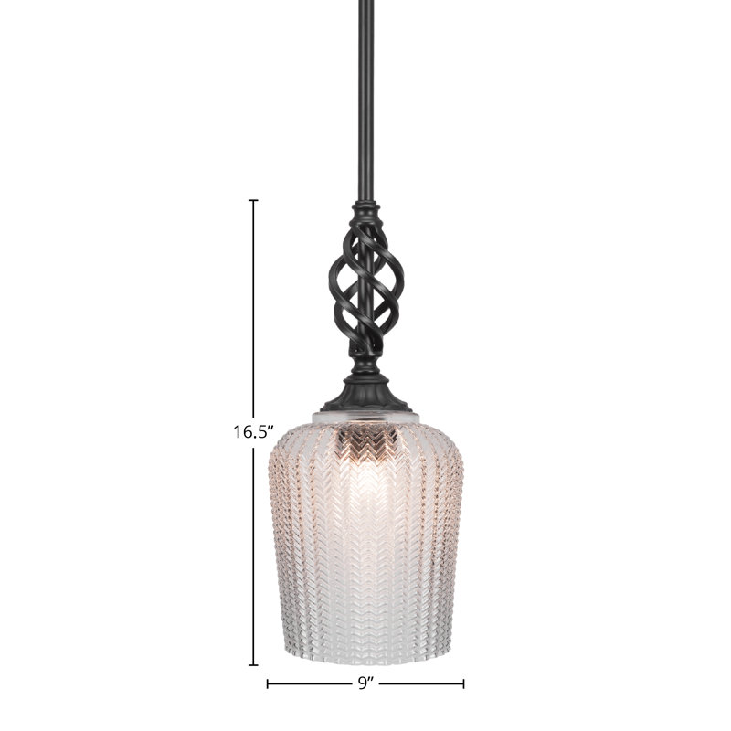 Eleganté Stem Hung Mini Pendant, White, 16.5" H x 9" W x 9" D